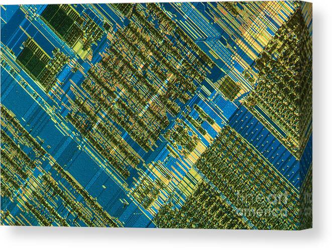 Science Canvas Print featuring the photograph Microprocessor by Michael W. Davidson