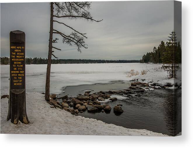 Mighty Mississippi Headwaters Canvas Print featuring the photograph Mighty Mississippi Headwaters by Paul Freidlund