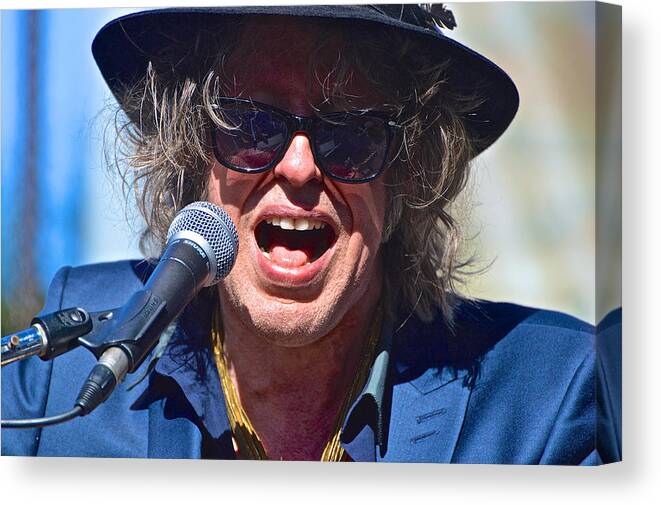 Concert Photography Canvas Print featuring the photograph Mike Scott The Waterboys by Debra Amerson