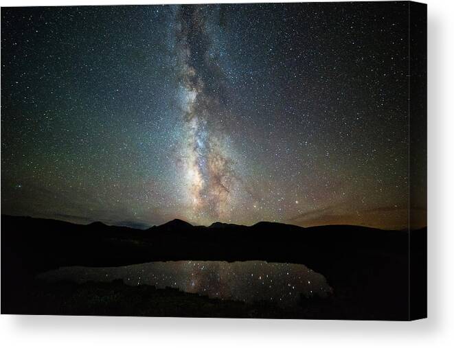 Stars Canvas Print featuring the photograph Milky Way Indy Pass by Darren White