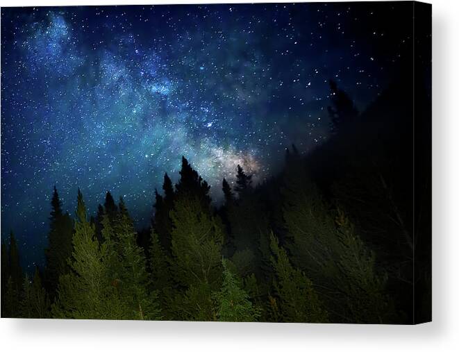 Colorado Canvas Print featuring the photograph Milky Way on the Mountain by Mark Andrew Thomas