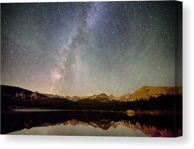 Milky Way Canvas Print featuring the photograph Milky Way Over The Colorado Indian Peaks by James BO Insogna