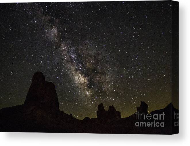 Night Sky Canvas Print featuring the photograph Milky Way over Trona Pinnacles by Mark Jackson