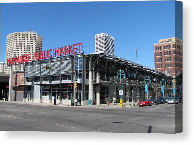 Milwaukee Canvas Print featuring the photograph Milwaukee Public Market 1 by Anita Burgermeister