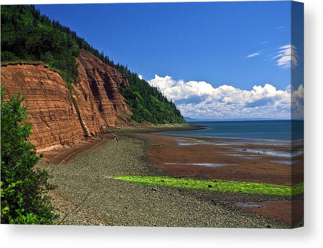 Minas Basin Canvas Print featuring the photograph Minas Basin Nova Scotia Cliffs by Sally Weigand