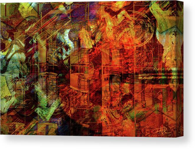 Grunge Canvas Print featuring the digital art Mindset by Ricardo Dominguez