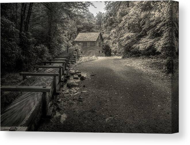 Grist Mill Canvas Print featuring the photograph Mingus Mill 3 by Mike Eingle
