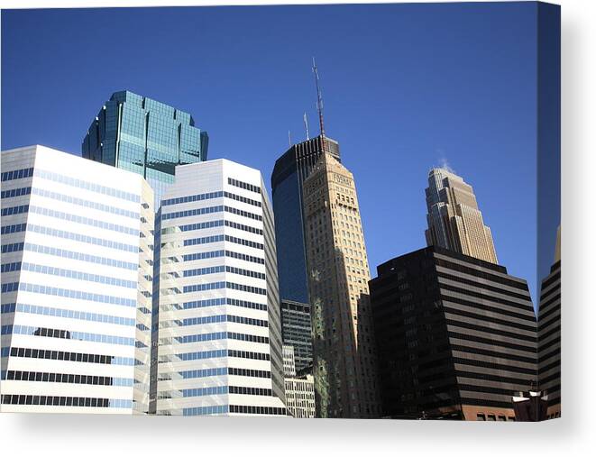 America Canvas Print featuring the photograph Minneapolis Skyscrapers 11 by Frank Romeo