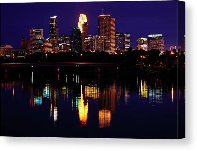 Minneapolis Canvas Print featuring the photograph Minneapolis Twilight by Rick Berk