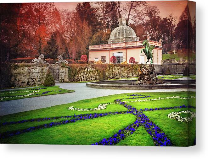 Mirabell Gardens Canvas Print featuring the photograph Mirabell Gardens Salzburg by Carol Japp
