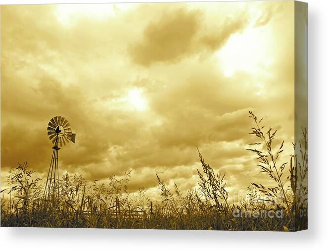 Mississippi Canvas Print featuring the photograph Mississippi Windmill by Becqi Sherman