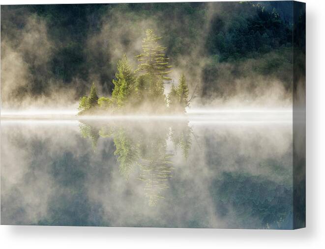 Mont Canvas Print featuring the photograph Misty Island by Mircea Costina Photography
