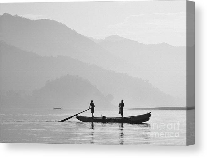 Fishing Canvas Print featuring the photograph Misty Morning 4 by Kiran Joshi