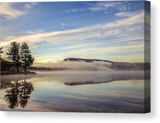 Speculator Lake Canvas Print featuring the photograph Misty Morning by Mark Papke