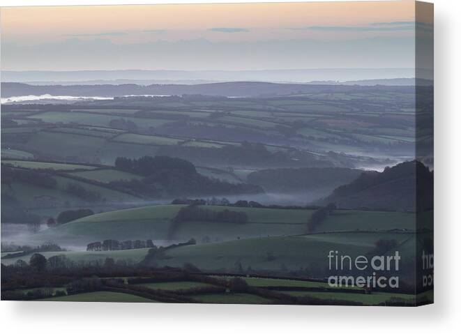 Exmoor Canvas Print featuring the photograph Misty Morning on Exmoor by Andy Myatt