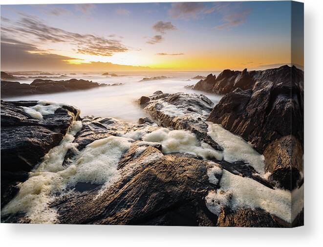 Sunset Canvas Print featuring the photograph Misty Sunset by Jose Vazquez