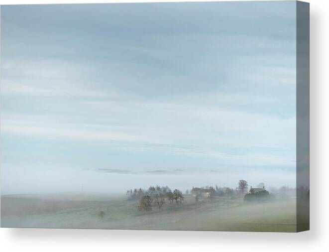 Landscape Canvas Print featuring the photograph Misty Valley by Richard Nixon