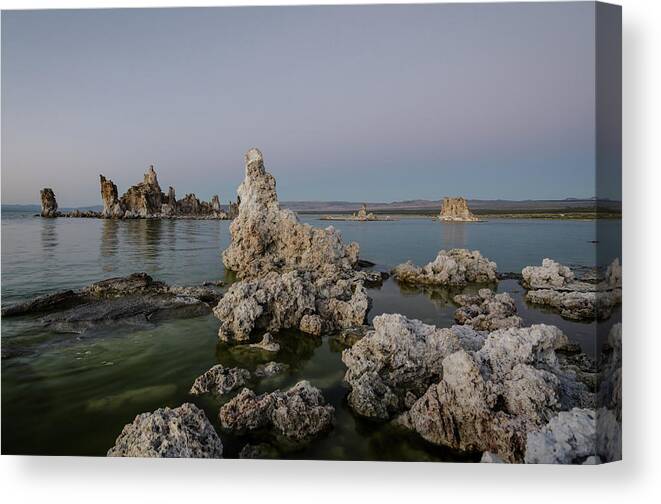 Desert Canvas Print featuring the photograph Mono Lake at Dusk by Margaret Pitcher