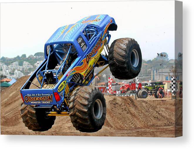Dirt Canvas Print featuring the photograph Monster Trucks - Big Things Go Boom by Alexandra Till