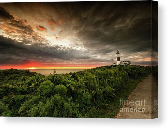 Stary Canvas Print featuring the photograph Montauk Sunrise by Alissa Beth Photography