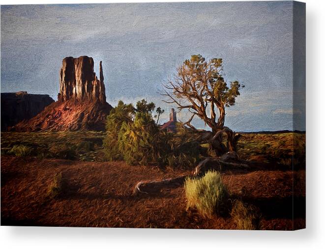 Landscape Canvas Print featuring the photograph Monument Valley Painting by Jonas Wingfield