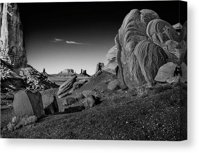 Utah Canvas Print featuring the photograph Monument Valley Rock Formations by Phil Cardamone