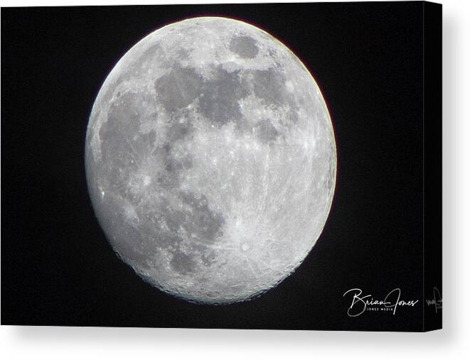  Canvas Print featuring the photograph Moon by Brian Jones
