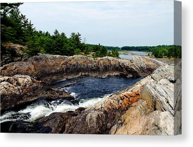 Waterfall Canvas Print featuring the photograph Moon Landscape by Debbie Oppermann