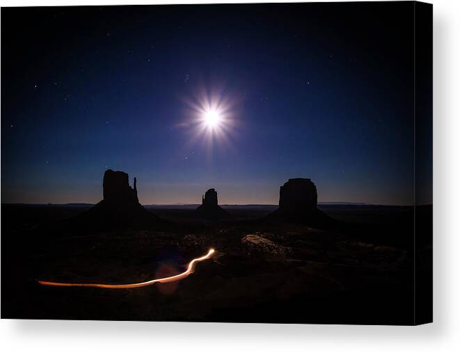 7th Of November Canvas Print featuring the photograph Moonlight Over Valley by Edgars Erglis