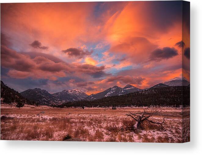 Colorado Canvas Print featuring the photograph Morain's Sunrise by Darren White