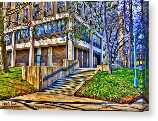 Howard County Canvas Print featuring the digital art Morning Before Business by Stephen Younts