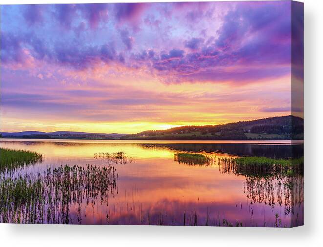 Europe Canvas Print featuring the photograph Morning fire by Dmytro Korol