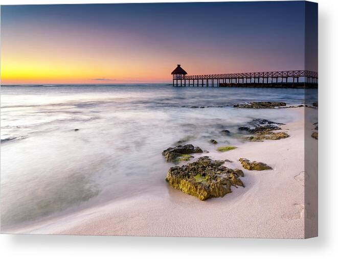 Caribbean Canvas Print featuring the photograph Morning Pastels by Edward Kreis