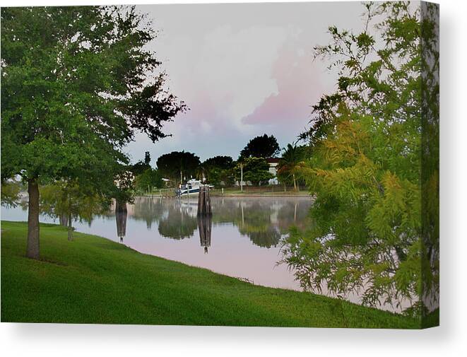 River Canvas Print featuring the photograph Morning Reflections by Judy Hall-Folde