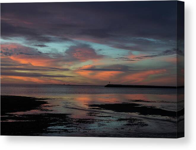 Provincetown Canvas Print featuring the photograph Morning SkyBlue Pink by Ellen Koplow