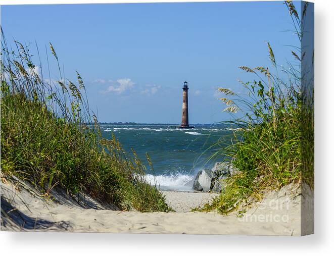 Folly Beach Canvas Print featuring the photograph Morris Island Lighthouse Walkway by Jennifer White