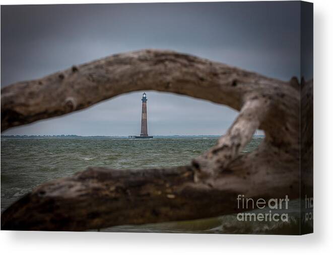 Morris Island Lighthouse Canvas Print featuring the photograph Morris Island Light by Dale Powell
