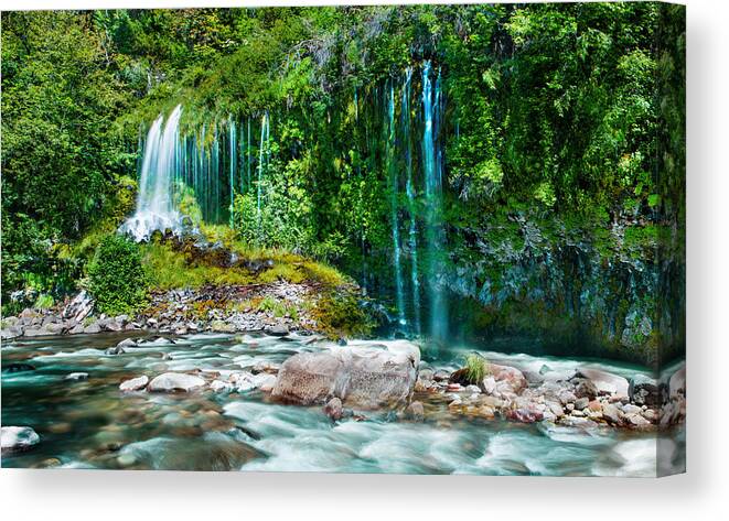 Landscape Canvas Print featuring the photograph Mossbrae Falls by Bryant Coffey