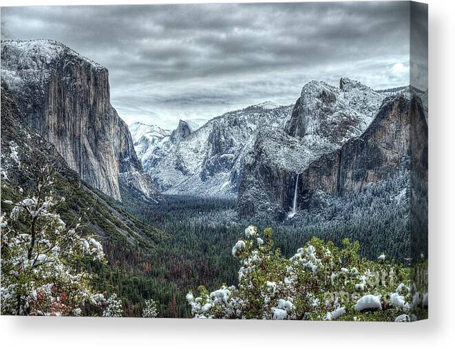 Yosemite Canvas Print featuring the photograph Most Beautiful Yosemite National Park Tunnel View by Wayne Moran