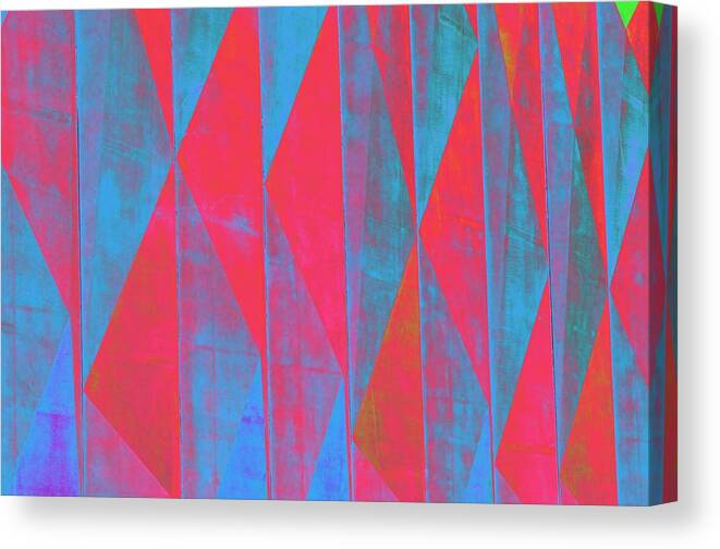 Geometric Pattern Canvas Print featuring the photograph Mostly Blues and Reds by Richard Henne