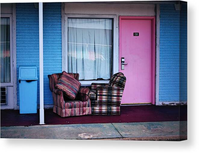 Fine Art Canvas Print featuring the photograph Motel 2 by Rodney Lee Williams