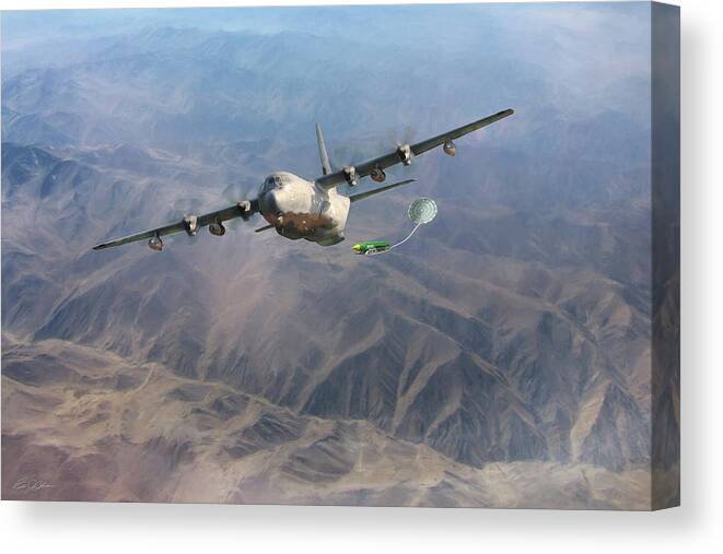 Aviation Canvas Print featuring the digital art Mother Do You Think They Will Drop The Bomb by Peter Chilelli