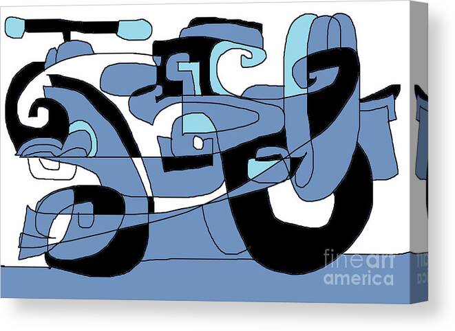 Abstract Motor Trike Canvas Print featuring the digital art Motor Trike by Nancy Kane Chapman