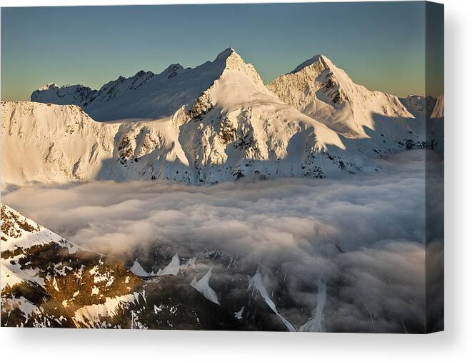 00439747 Canvas Print featuring the photograph Mount Pollux And Mount Castor At Dawn by Colin Monteath