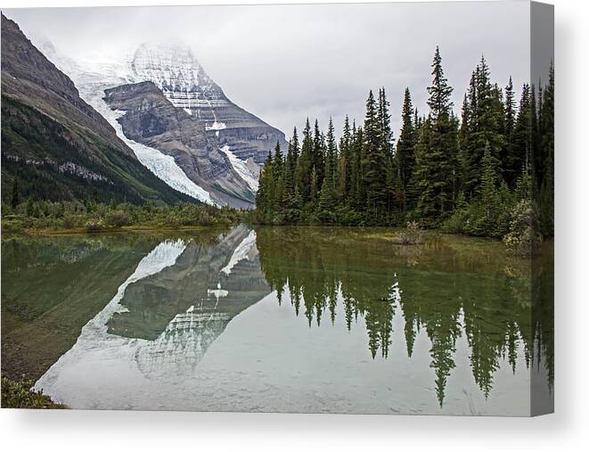 Mount Robson Canvas Print featuring the photograph Mount Robson Reflections by Angie Schutt