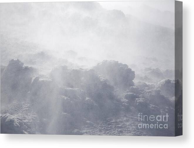 White Mountains Canvas Print featuring the photograph Mount Washington New Hampshire - Whiteout by Erin Paul Donovan