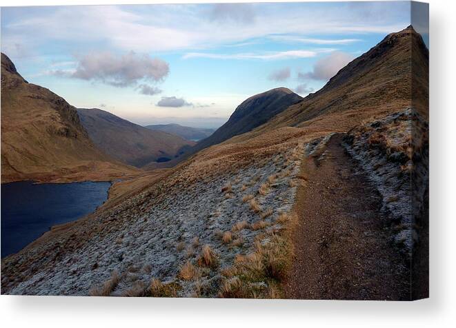 Mountain Canvas Print featuring the photograph Mountain path by Lukasz Ryszka