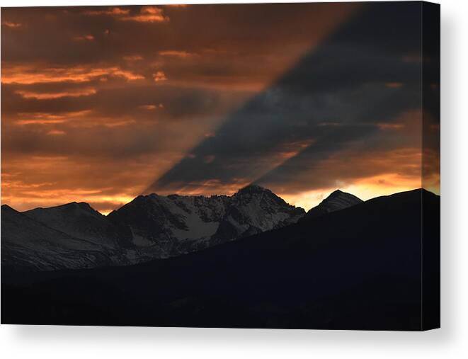 Arapaho Peaks Canvas Print featuring the photograph Mountain Shadow by Ben Foster