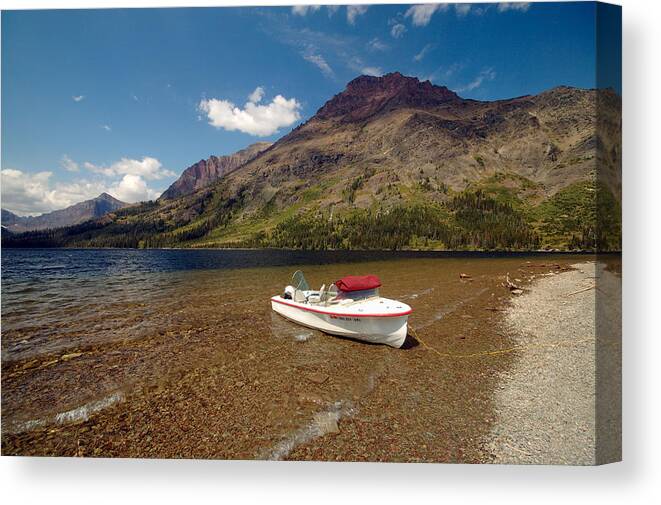 Moutains Canvas Print featuring the photograph Moutain Lake by Sebastian Musial