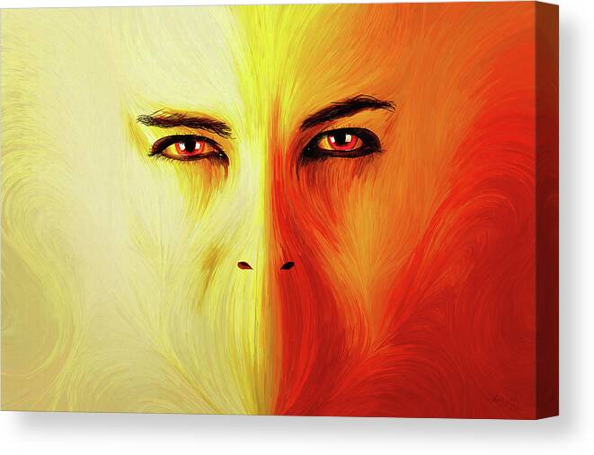 Eyes Canvas Print featuring the digital art Mouthless by Matthew Lindley